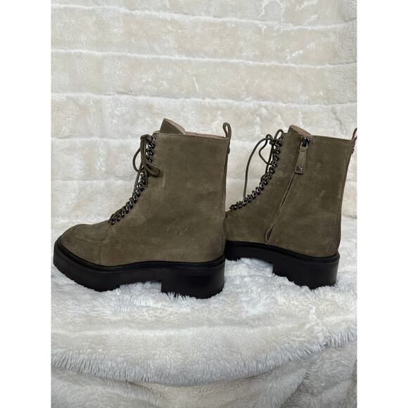 Sam Edelman sz 9 Lovrin Boot Suede Washed Stone Lug Sole Chunky Combat Festival - Picture 4 of 5
